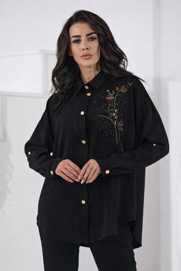 Koszula UNI haft listki - czarna